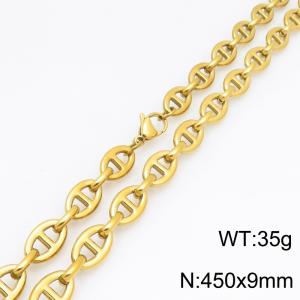 SS Gold-Plating Necklace - KN303598-Z