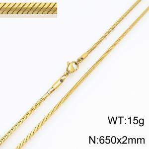 Stainless steel octagonal snake necklace - KN303676-Z