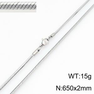 Stainless steel octagonal snake necklace - KN303679-Z
