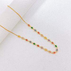 Stainless Steel Stone Necklace - KN303713-SXSJ