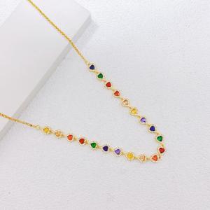 Stainless Steel Stone Necklace - KN303716-SXSJ