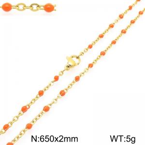 Stainless Steel Resin Necklace - KN303740-Z