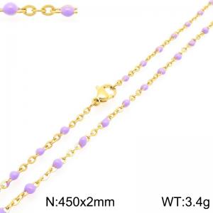 Stainless Steel Resin Necklace - KN303771-Z
