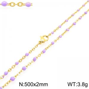 Stainless Steel Resin Necklace - KN303772-Z