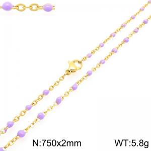 Stainless Steel Resin Necklace - KN303777-Z