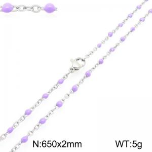 Stainless Steel Resin Necklace - KN303789-Z