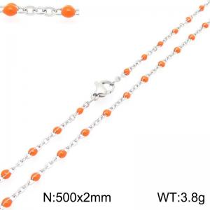 Stainless Steel Resin Necklace - KN303793-Z