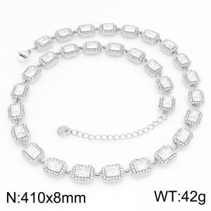 Stainless Steel Stone Necklace - KN303826-KL
