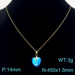 Stainless Steel Stone & Crystal Necklace - KN303926-SS