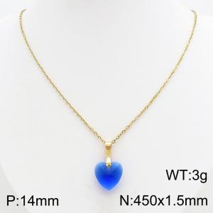 Stainless Steel Stone & Crystal Necklace - KN303928-SS