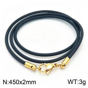 Stainless Steel Clasp with Rubber Cord - KN303984-Z