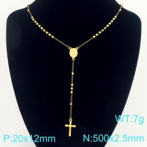 Stainless Steel Rosary Necklace - KN304108-CQ