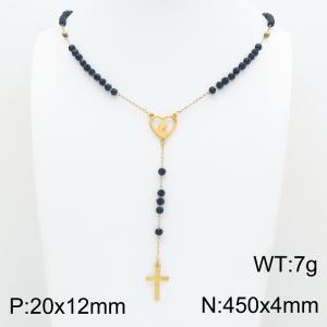 Stainless Steel Rosary Necklace - KN304136-CQ