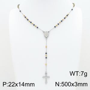 Stainless Steel Rosary Necklace - KN304141-CQ