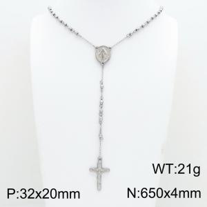 Stainless Steel Rosary Necklace - KN304150-CQ