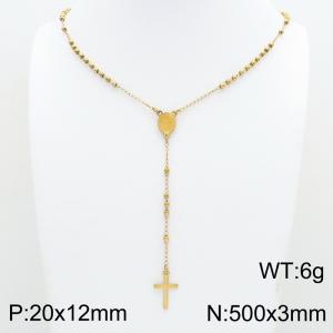 Stainless Steel Rosary Necklace - KN304152-CQ