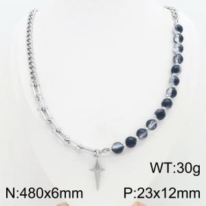 Stainless Steel Stone Necklace - KN304189-TSC