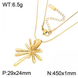 SS Gold-Plating Necklace - KN304361-HR