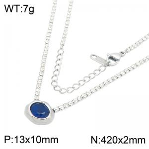 Stainless Steel Stone Necklace - KN304367-HR