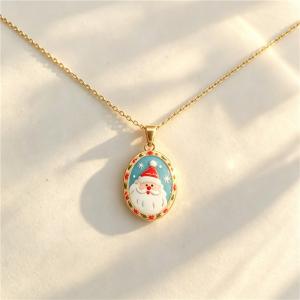 Stainless Steel Necklace with Christmas Elements Jewelry, Suitable for Daily Wear and Holiday Gifting - KN304524-SXSJ