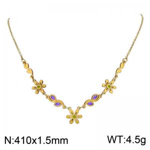 SS Gold-Plating Necklace - KN304631-SP