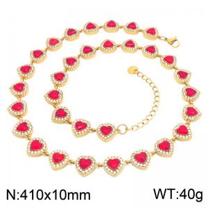 Stainless Steel Stone Necklace - KN304639-CAJY