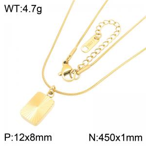 SS Gold-Plating Necklace - KN304646-HR