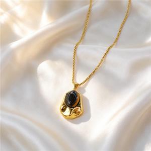 SS Gold-Plating Necklace - KN304653-SXSJ