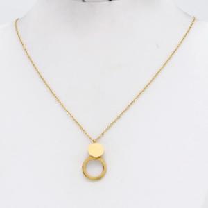 SS Gold-Plating Necklace - KN304696-CQ