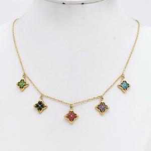 Stainless Steel Stone Necklace - KN304782-HM