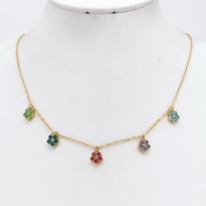 Stainless Steel Stone Necklace - KN304785-HM