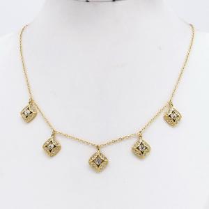 Stainless Steel Stone Necklace - KN304786-HM