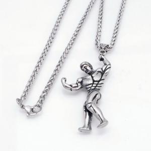 Stainless Steel Necklace - KN304843-GSD