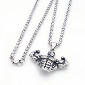 Stainless Steel Necklace - KN304856-GSD