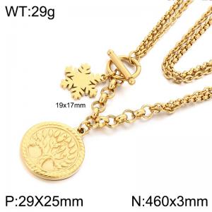 SS Gold-Plating Necklace - KN304936-Z