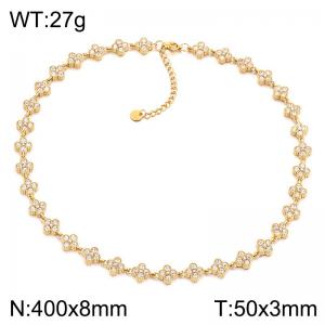 Stainless Steel Stone Necklace - KN304940-CAJY