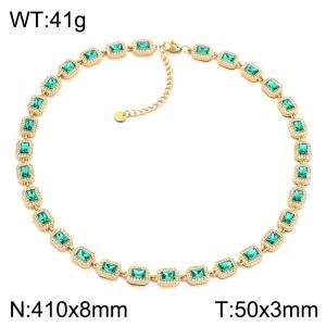 Stainless Steel Stone Necklace - KN304943-CAJY