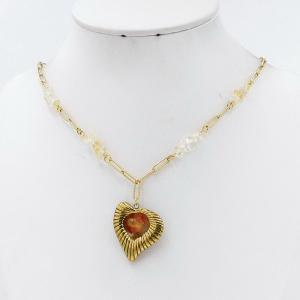 SS Gold-Plating Necklace - KN304984-HM