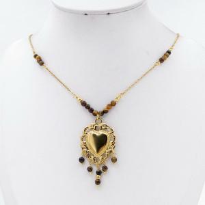 SS Gold-Plating Necklace - KN304988-HM