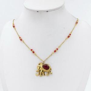 SS Gold-Plating Necklace - KN304989-HM