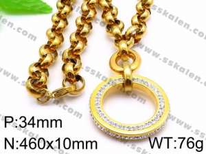 SS Gold-Plating Necklace - KN30499-Z