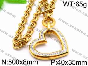 SS Gold-Plating Necklace - KN30500-Z