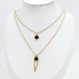 Stainless Steel Stone Necklace - KN305174-NJ