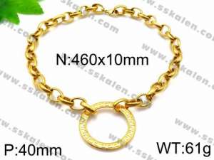 SS Gold-Plating Necklace - KN30528-Z