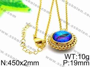 SS Gold-Plating Necklace - KN30576-Z