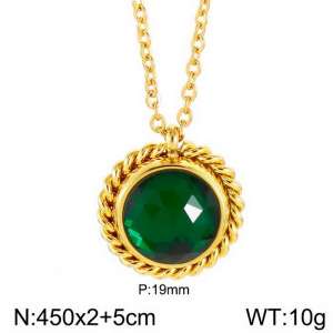 SS Gold-Plating Necklace - KN30579-Z