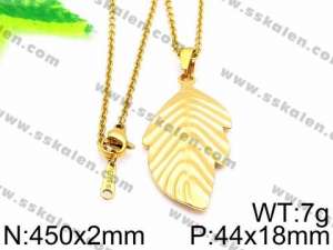 SS Gold-Plating Necklace - KN30686-Z