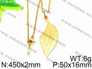 SS Gold-Plating Necklace - KN30687-Z
