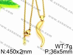 SS Gold-Plating Necklace - KN30688-Z