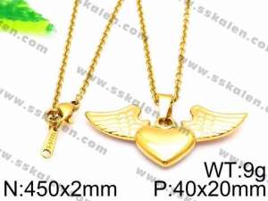 SS Gold-Plating Necklace - KN30689-Z